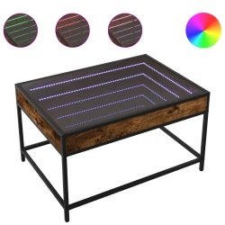 Stolić s beskonačnim LED svjetlima boja hrasta 70x50x41 cm