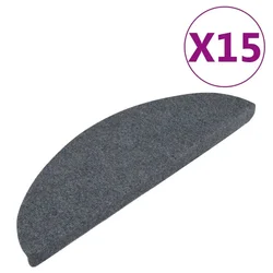vidaXL Samolepilne preproge za stopnice 15 kosov 56x20 cm sive