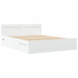 Vidaxl Konstrukcija postelje 2 szt. Bela 150 x 200 cm Konstruiran les