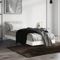 Posteljni okvir bel 90x190 cm inženirski les