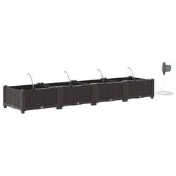 Vidaxl Vrtni lonček 4 szt. Rjava 160 x 40 x 22 cm Plastika