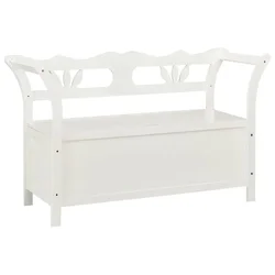 Klupa bijela 107 x 45 x 75,5 cm od masivne jelovine