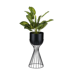 Metalna saksija za cveće LOFT 46x20 cm crna