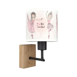 Brilagi - Zidna lampa BOBO WOOD 1xE27/25W/230V hrast/crna/bela/ružičasta/baletke