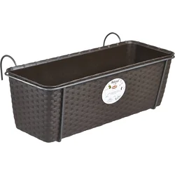 Saksija za cveće 50x15cm 10l sa met. držačem tam. braon Stefanplast