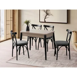 Hanah Home Trpezarijski sto na razvlačenje Dolunay-1285, 100-120 cm, Smeđi
