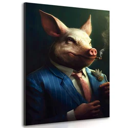 Slika živalski gangster prašič - 40x60