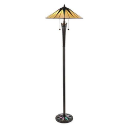 Endon 64041 - Podna lampa Tiffany DARK STAR, 2xE27/60W/230V, prečnik 49 cm