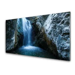tulup.si Steklena slika Slap narava 100x50 cm 2 obešalnika