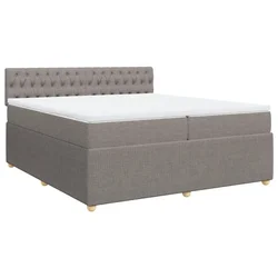 Vidaxl Box spring postelja z vzmetnico taupe 200x200 cm blago
