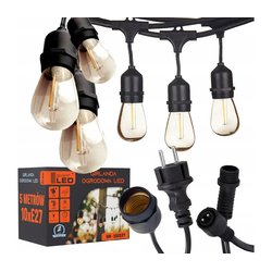 LED spoljni dekorativni niz 10xE27/1W/230V 6,44 m IP44 crna