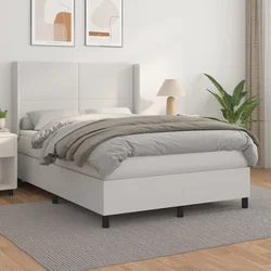 Box spring postelja z vzmetnico bel 140x200 cm umetno usnje