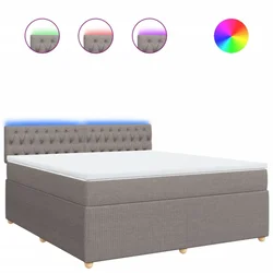 Vidaxl Box spring postelja z vzmetnico taupe 180x200 cm blago