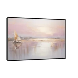 Canvas Slika na platnu Zlatni brod, Sa ramom, 90 x 60 cm, Crni