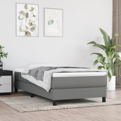 vidaXL Box spring posteljni okvir temno siv 100x200 cm blago