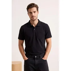 Trendyol Muška majica Tmnss26Po00018, Crna