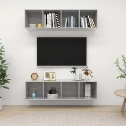 Zidni TV ormarići 2 kom siva boja betona od konstruiranog drva