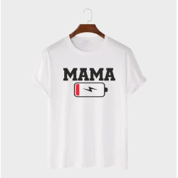 MAFIMI Ženska majica Mama bez baterije, Bela