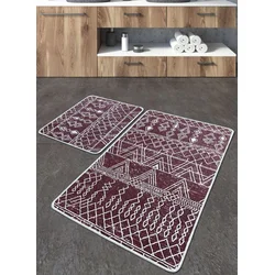 Lessentiel Maison Kupatilski otirač Straordinario, 2 komada, Bordo-beli