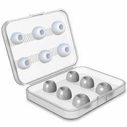6 parov nadomestnih silikonskih čepkov za Apple AirPods Pro s spominsko peno - white