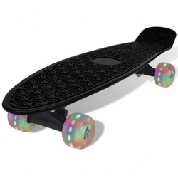 vidaXL Crni retro skateboard s LED kotačima