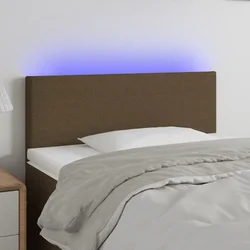 Vidaxl vidaXL Vzglavje postelje z LED diodo temno rjavo 90x5x78/88 cm blago