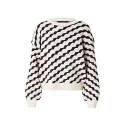 VERO MODA Pulover kremna/črna