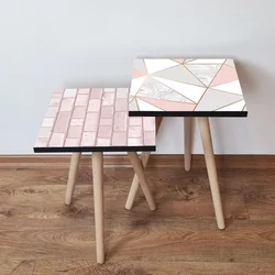 Hanah Home Set klub stočića 2Shp507, 2 komada, Svetlorozi