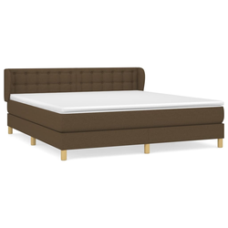 vidaXL vidaXL Box spring postelja z vzmetnico temno rjava 180x200 cm blago, (20899580)
