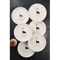 Hermia Set dezertnih tanjira, 6 komada, Beli