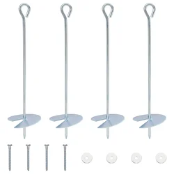 Zemaljska sidra 4 pcs Srebrna O10 x 40 cm Galvanizirani metal
