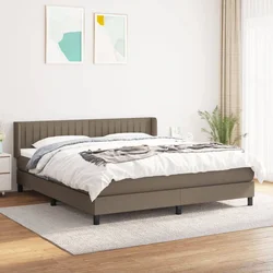 shumee Box spring postelja z vzmetnico taupe 180x200 cm blago