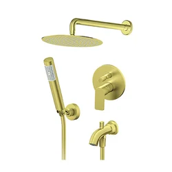Rosan S.2 GOLD Uzidna baterija sa izlivom, zidnim tušem D.250mm i ručnim tušem
