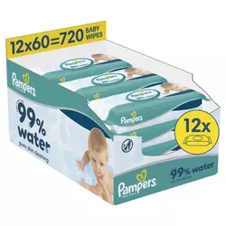 Pampers baby vlazne maramice Aqua Water 12x60 kom