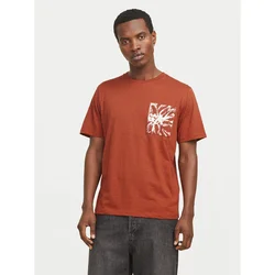 Jack & Jones Majica Split 12272995 Rjava Regular Fit
