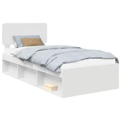 Vidaxl Konstrukcija postelje Bela 100 x 200 cm Masivno borovo les