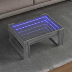 Stolić s beskonačnim LED svjetlima boja hrasta 70x53x30 cm