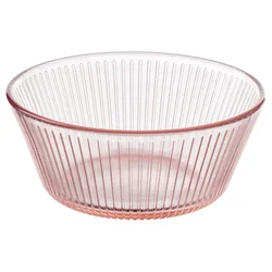 HAVSGÄDDA Činija, dezen na pruge/roze, 12 cm
