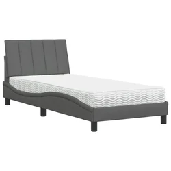 Vidaxl Postelja z vzmetnico Hanko temno siva 80x200 cm blago