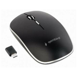 MUSW-4BSC-01 Gembird Type-C Necujni bezicni mis 2,4GHz opticki USB 800-1600Dpi black 115mm