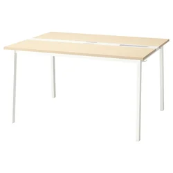 MITTZON Konferencijski sto, brezov furnir/bela, 140x108x75 cm