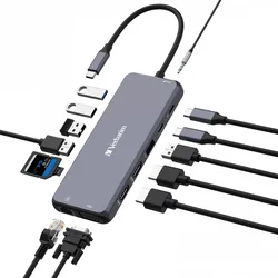 Večportno vozlišče USB-C® Pro Verbatim CMH-14 - 14 priključkov (32154)