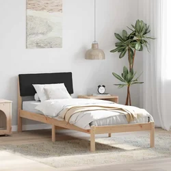 Okvir kreveta Smeđa i crna 80 x 200 cm Masivna borovina