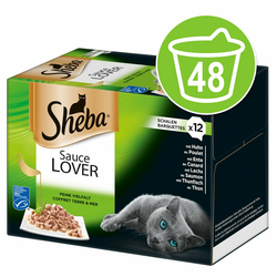 12 x 85 g Multi pakiranje Sheba različice pladnji za mačke - Classic+zelenjava