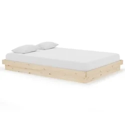 Vidaxl Posteljni okvir iz trdnega lesa 140x200 cm