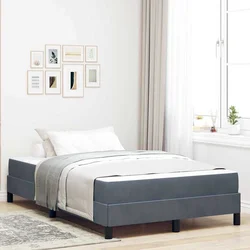 Vidaxl Postelja boxspring z vzmetnico Temno siva 120 x 190 cm Žamet