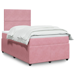 Vidaxl Box spring postelja z vzmetnico roza 120x190 cm žamet