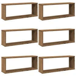 Zidne kockaste police 6 kom Artisan hrast 60x15x23 cm