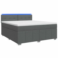 vidaXL Postelja boxspring z vzmetnico Temno siva 160 x 200 cm Blago