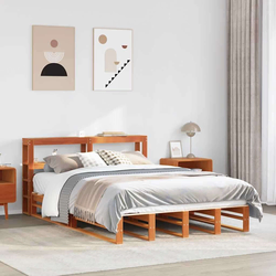 vidaXL vidaXL Posteljni okvir z vzglavjem voščeno rjava 120x200 cm borovina, (21322392)